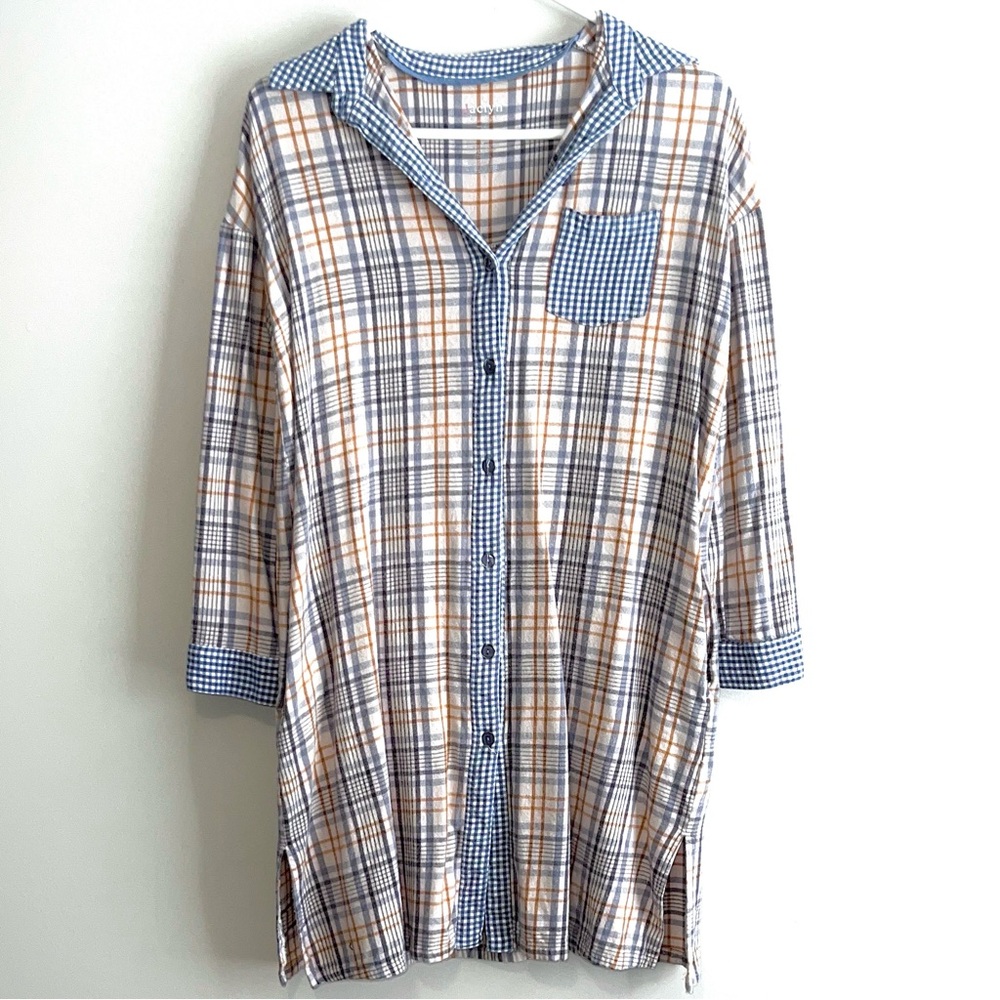 Jaclyn New York Plaid Flannel Shirt Dress
